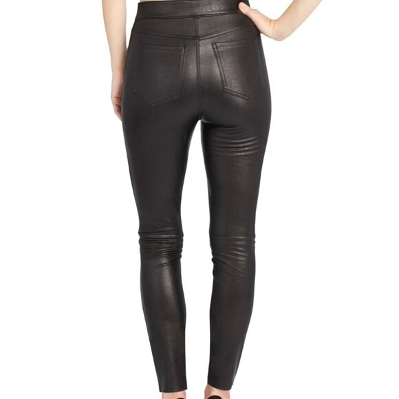 Spanx Womens Leather-Like Skinny Pants Noir Size S/P - Picture 2 of 16